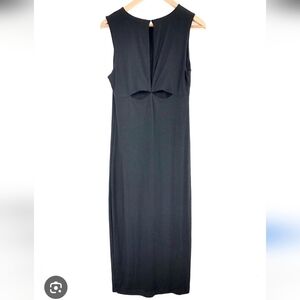 T By Alexander Wang Black Cutout Back Midi Dress